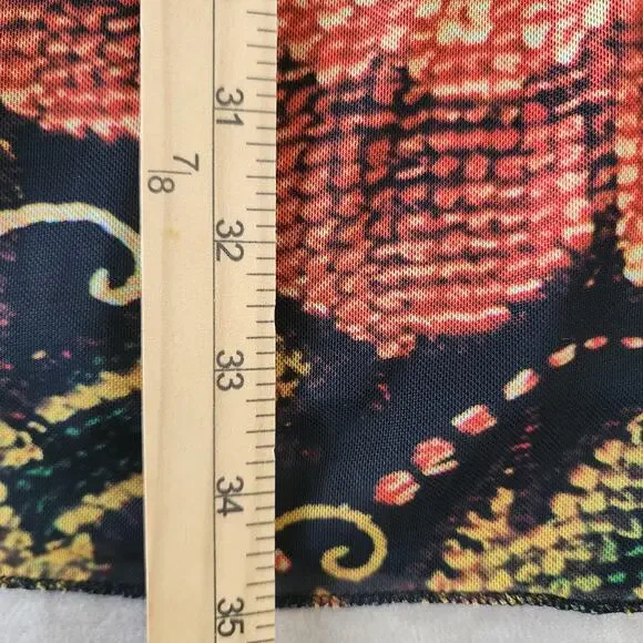 Desigual by Christian Lacoix XS pleated mesh waist Artsy Boho Festival floral - Picture 15 of 16